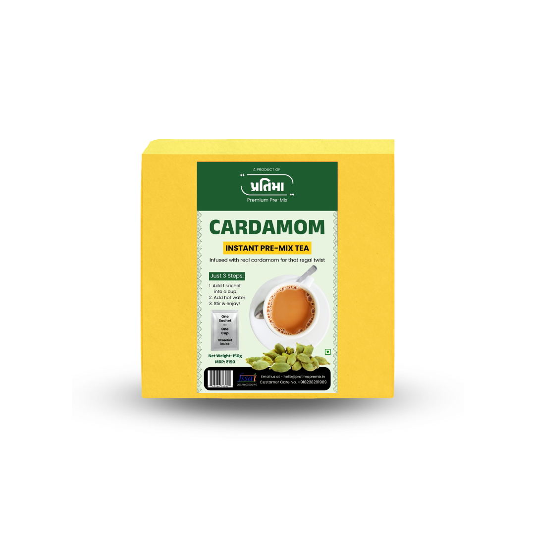 Cardamom Instant Pre-Mix Tea – 10 Sachets | Quick & Aromatic Indian Tea