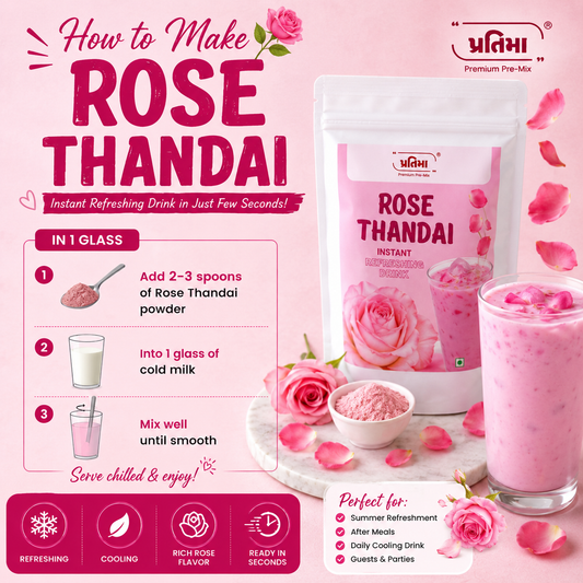 Rose Thandai – Refreshing Rose Drink Mix (150gm)
