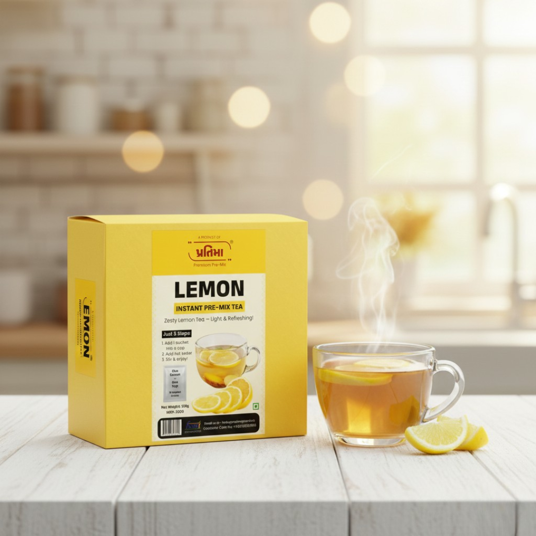 Lemon Instant Pre-Mix Tea – 10 Sachets | Zesty & Refreshing Instant Drink