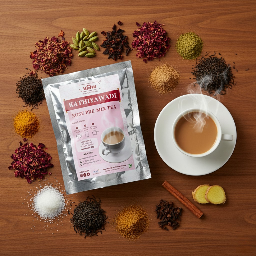 Kathiyawadi Rose Tea Pre-Mix – For 250ml Milk