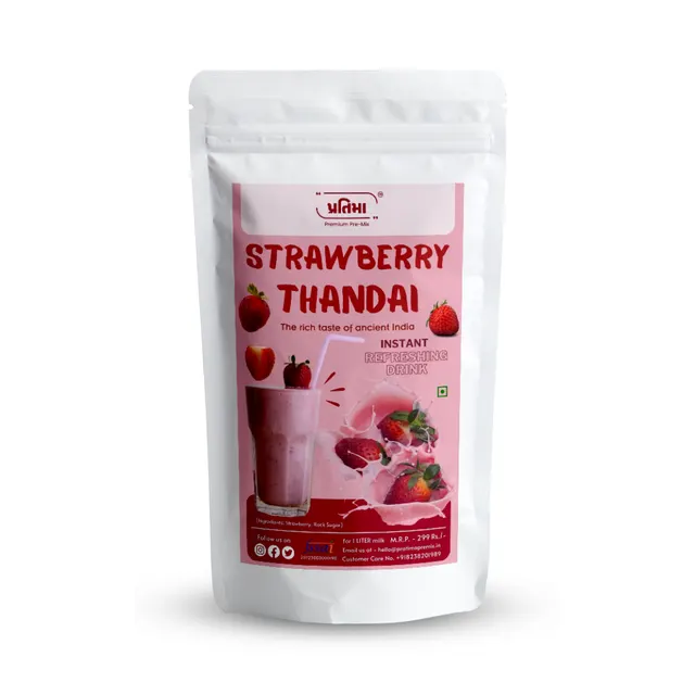 Strawberry Thandai – Instant Fruity Drink Mix (150gm) | Pratima Pre-Mix