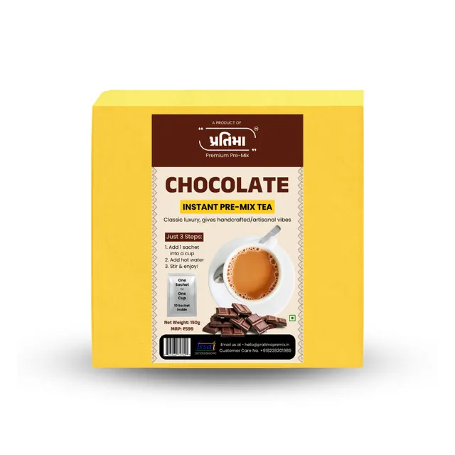 Chocolate Instant Pre-Mix Tea – 10 Sachets | Rich & Creamy Instant Beverage
