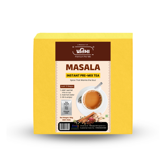 Pratima instant masala chai premix sachet — perfect for office canteens and bulk tea requirements