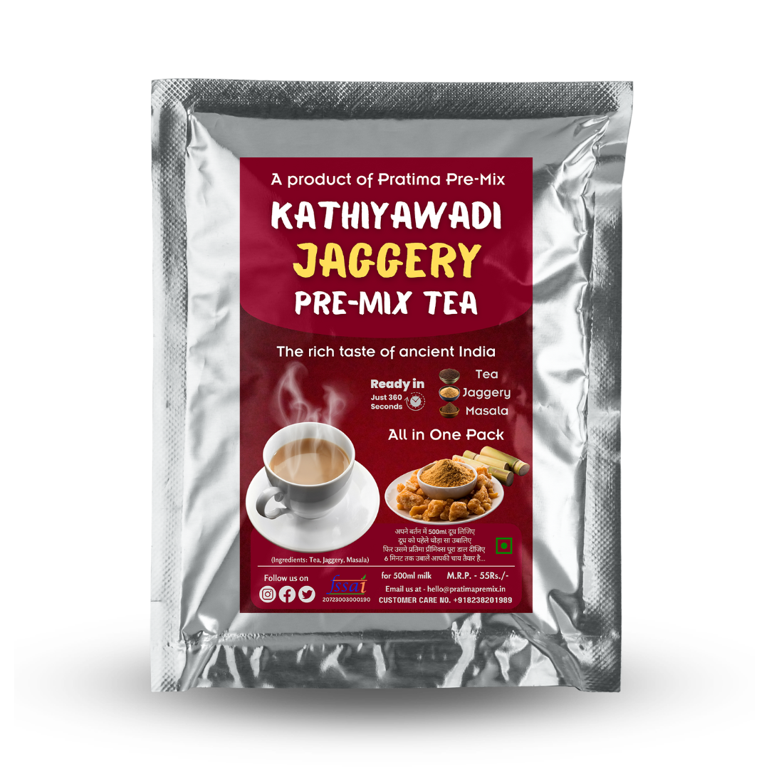 Kathiyawadi Jaggery Tea Pre-Mix – For 500ml Milk