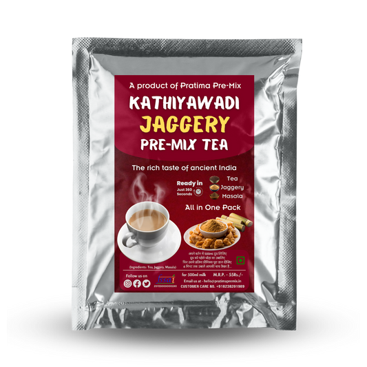 Kathiyawadi Jaggery Tea Pre-Mix – For 500ml Milk