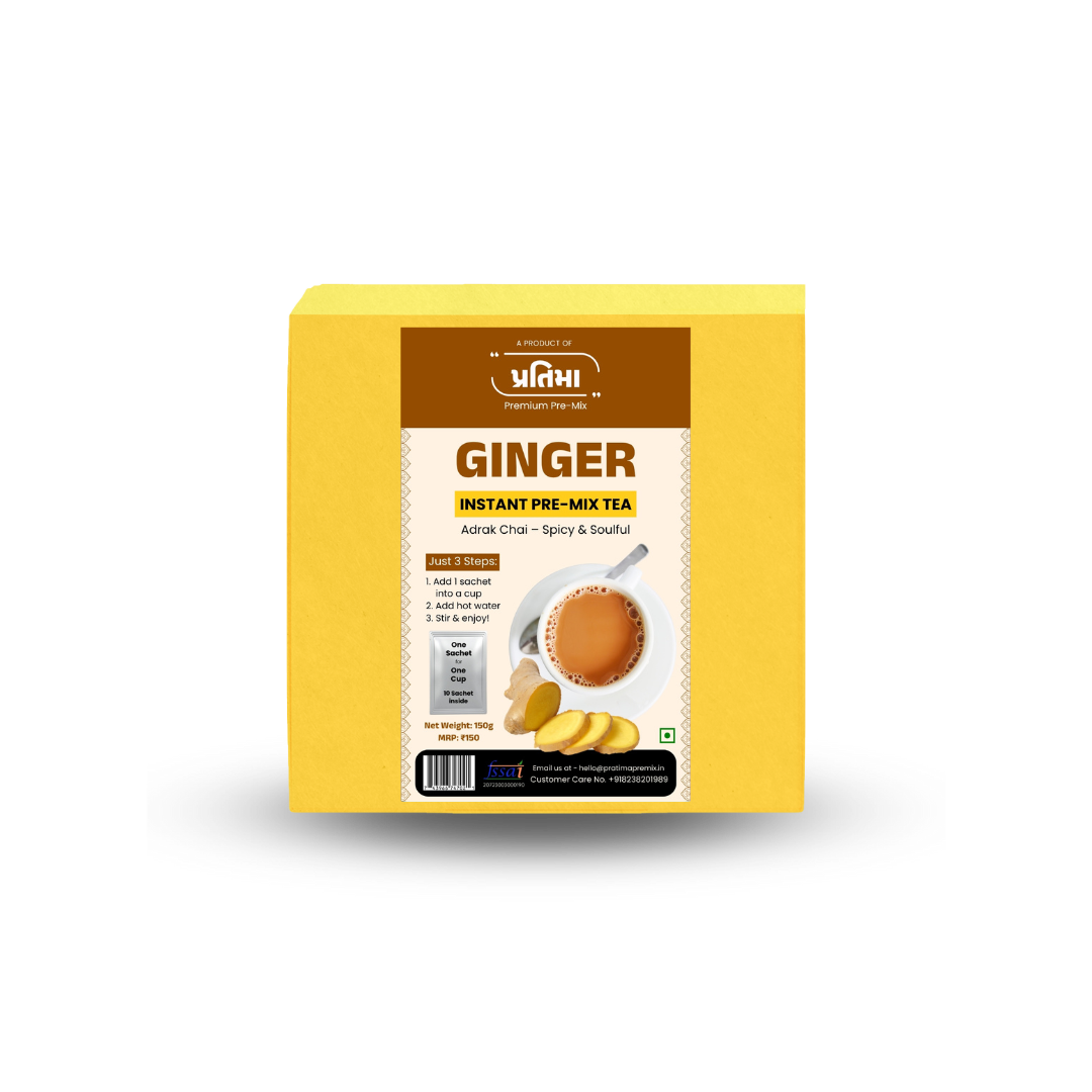 Ginger Instant Pre-Mix Tea – 10 Sachets | Spicy & Refreshing Instant Tea