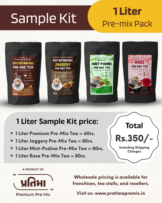 1 Liter Kathiyawadi Pre-Mix Tea - Starter Kit / Trial Pack