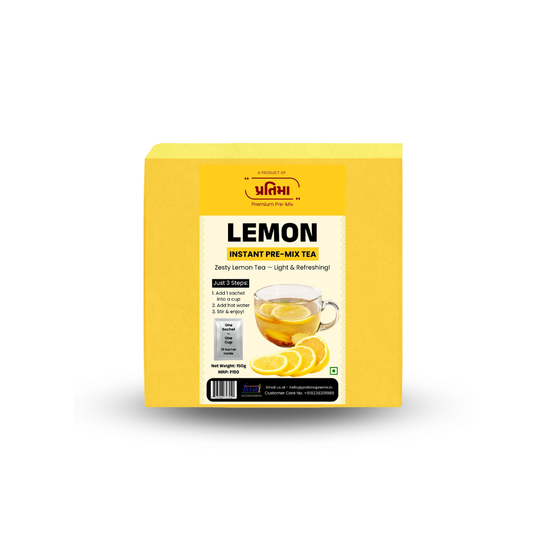 Lemon Instant Pre-Mix Tea – 10 Sachets | Zesty & Refreshing Instant Drink