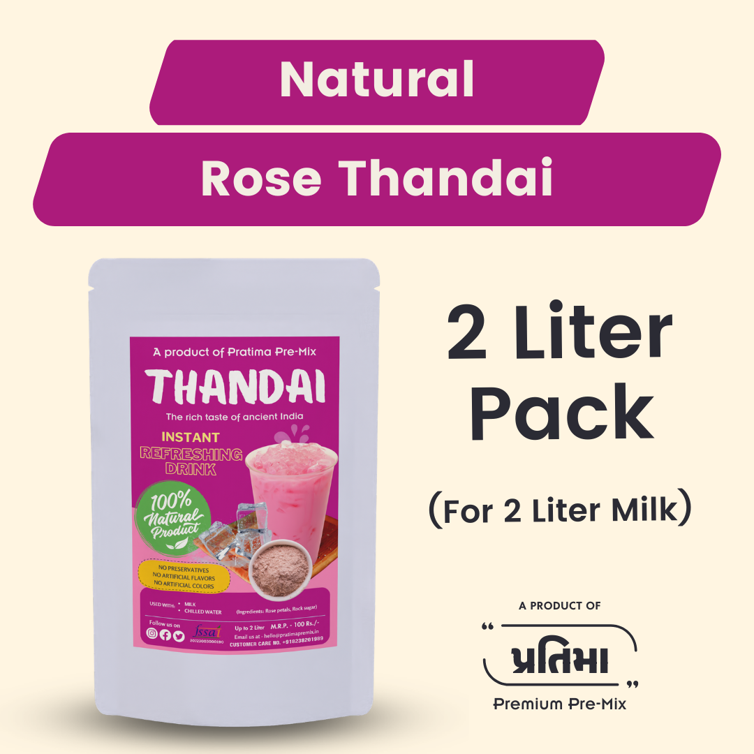 Natural Rose Thandai - up to 2 Liter Milk