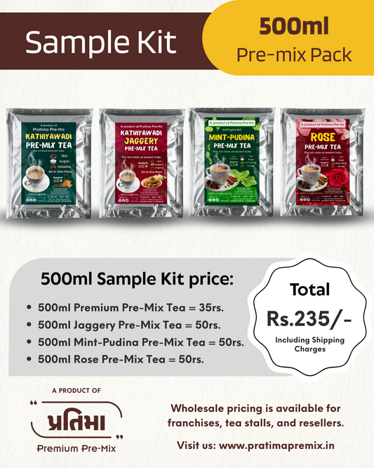 500ml Kathiyawadi Pre-Mix Tea - Starter Kit / Trial Pack