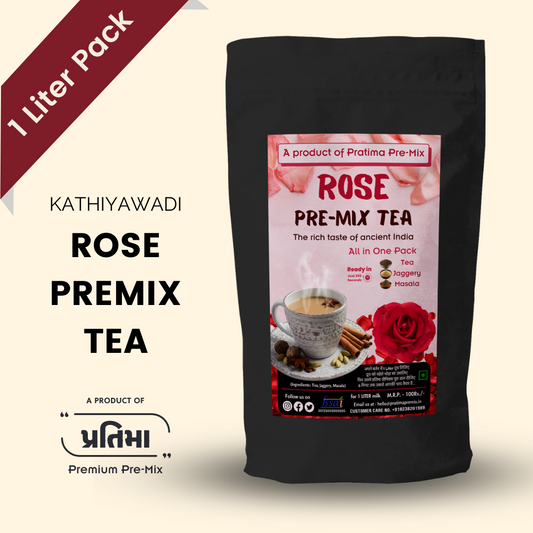 (80 Pack) Kathiyawadi Rose Pre-Mix Tea - 1 Liter Pack