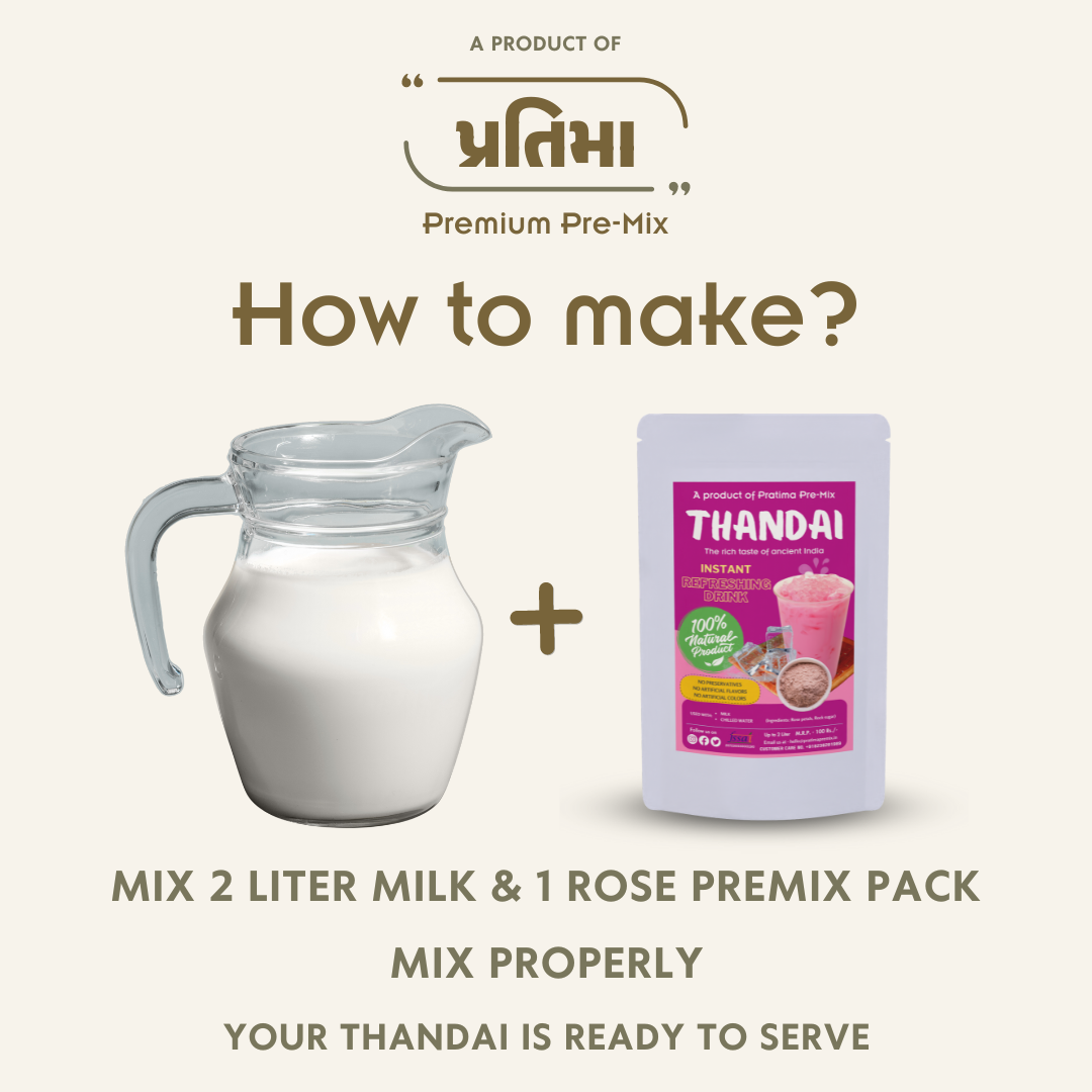 Natural Rose Thandai - up to 2 Liter Milk