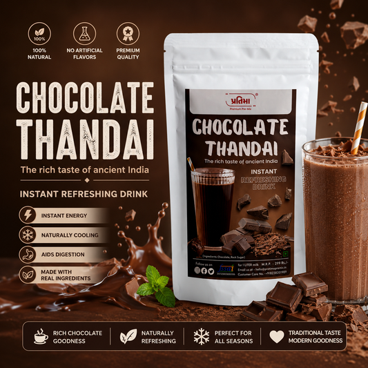 Pratima Chocolate thandai instant cocoa cool drink mix 150 gm pack