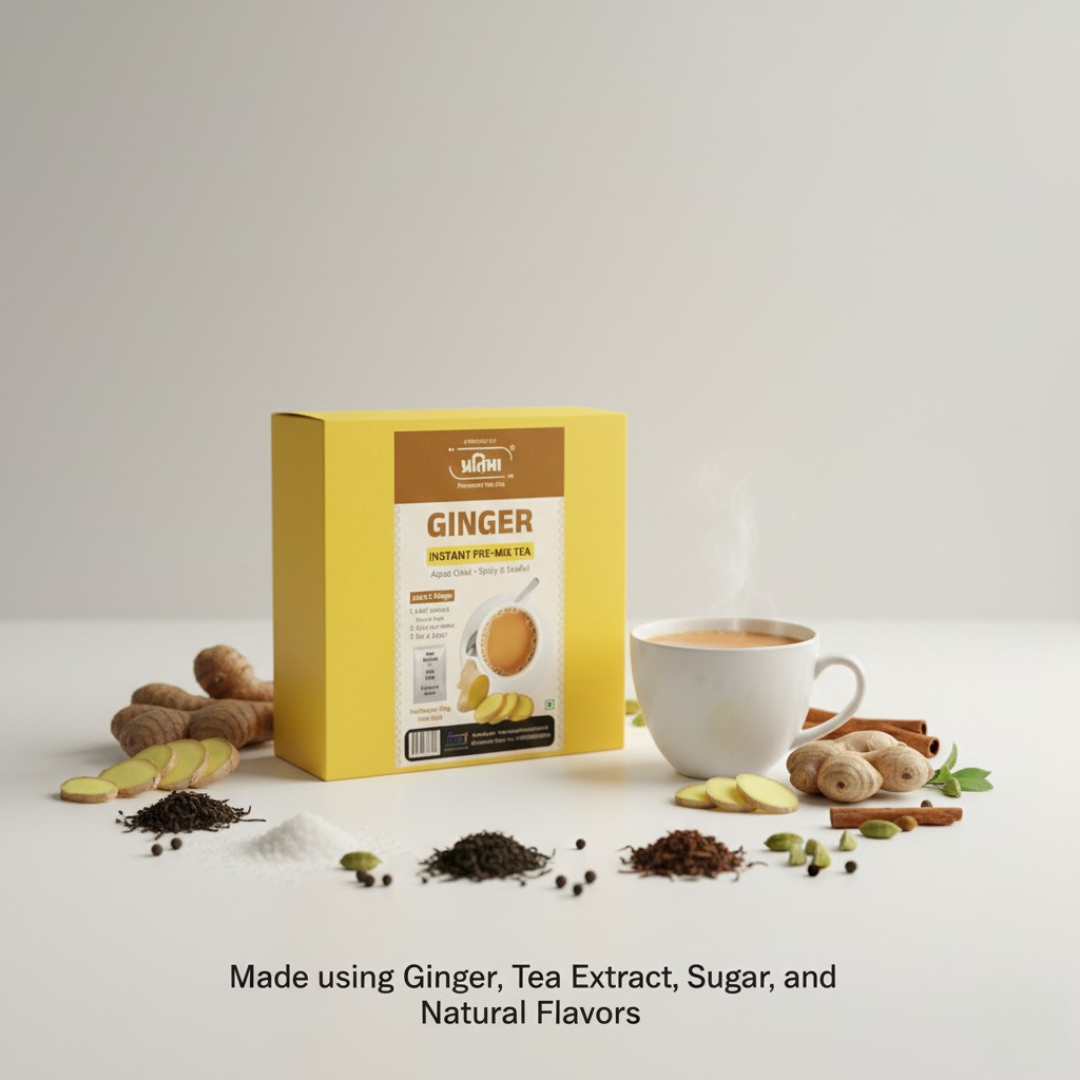 Ginger Instant Pre-Mix Tea – 10 Sachets | Spicy & Refreshing Instant Tea