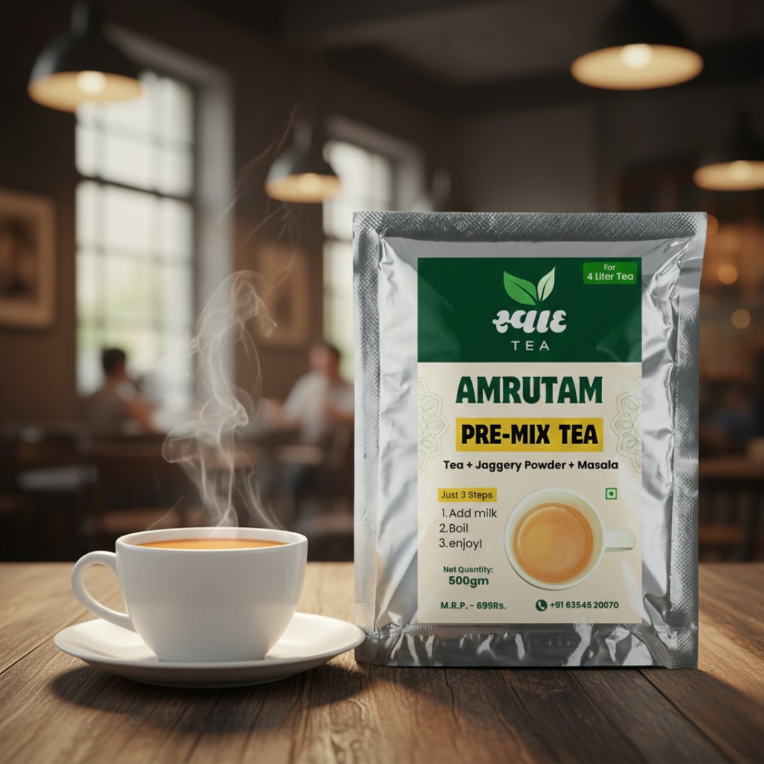 Swaad Amrutam Jaggery Pre-Mix Tea – 500g | Authentic Indian Sweet Tea