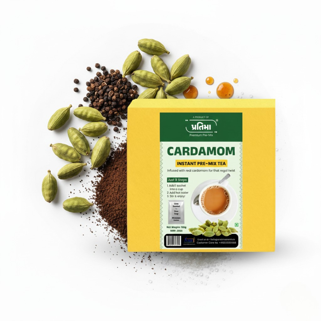 Cardamom Instant Pre-Mix Tea – 10 Sachets | Quick & Aromatic Indian Tea