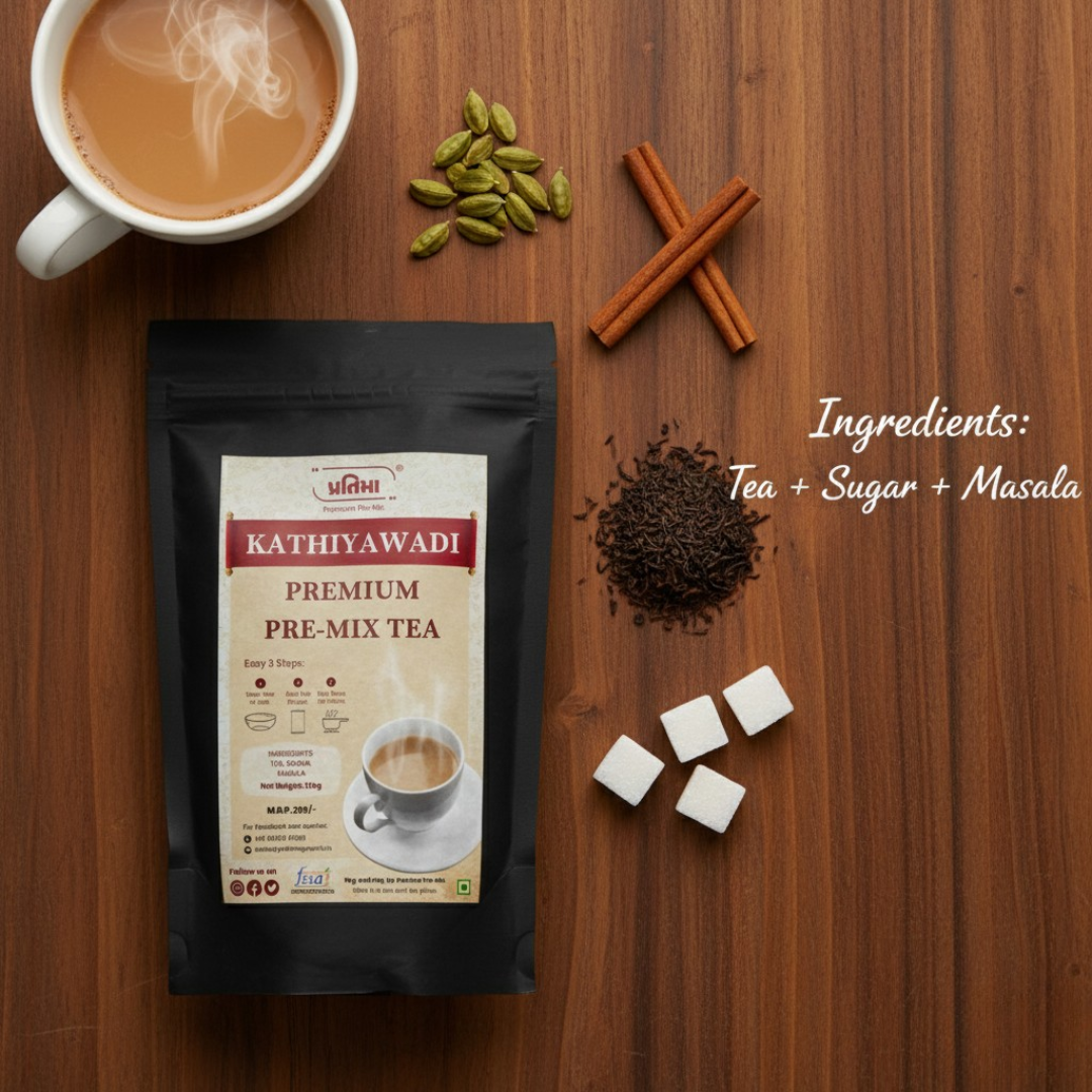 Kathiyawadi Premium Tea Pre-Mix – For 1 Liter Milk