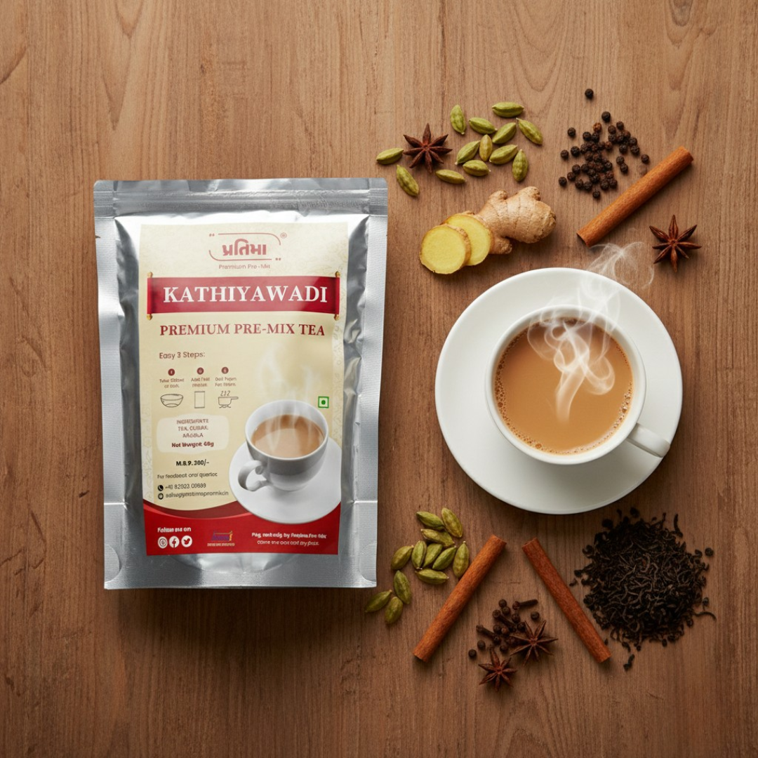 Kathiyawadi Premium Tea Pre-Mix – For 500ml Milk
