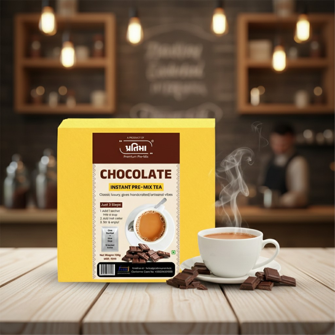Chocolate Instant Pre-Mix Tea – 10 Sachets | Rich & Creamy Instant Beverage