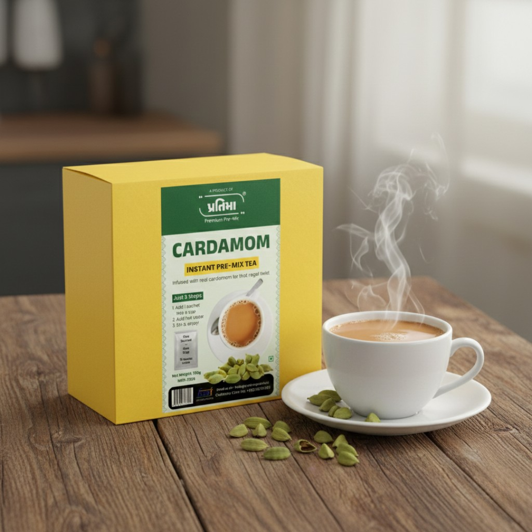 Cardamom Instant Pre-Mix Tea – 10 Sachets | Quick & Aromatic Indian Tea