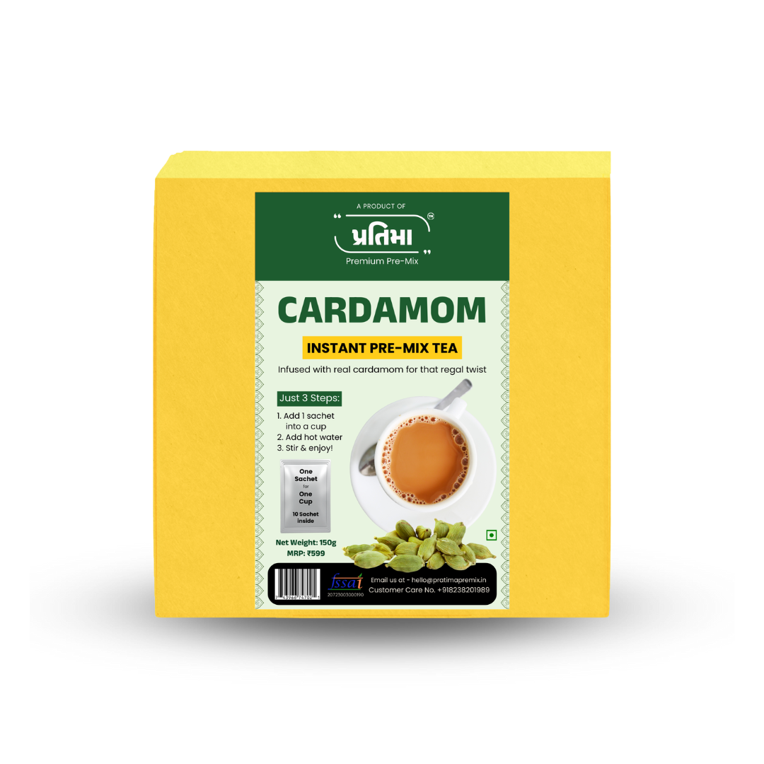 Cardamom Instant Pre-Mix Tea – 10 Sachets | Quick & Aromatic Indian Tea