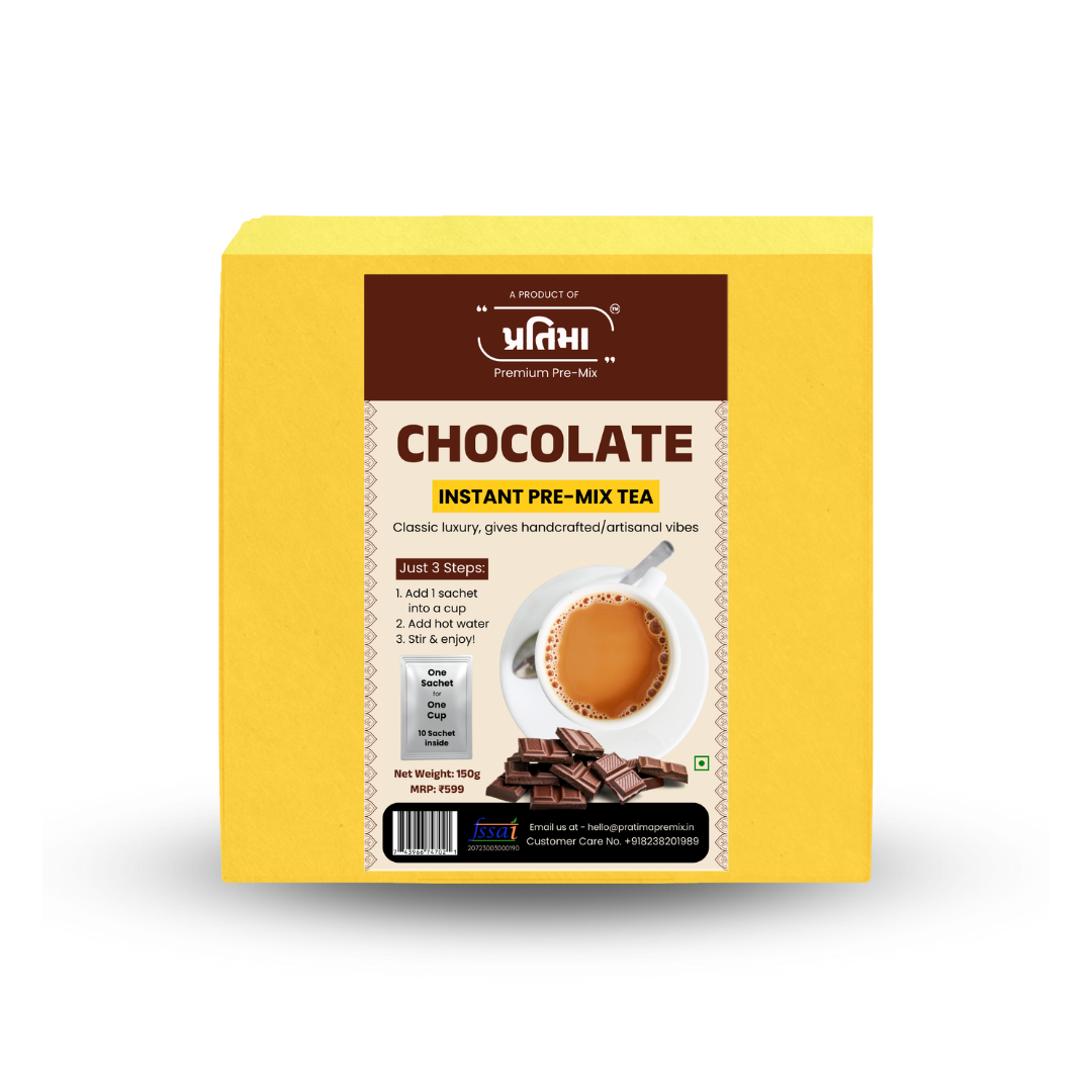 Chocolate Instant Pre-Mix Tea – 10 Sachets | Rich & Creamy Instant Beverage