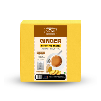 Ginger Instant Pre-Mix Tea – 10 Sachets | Spicy & Refreshing Instant Tea