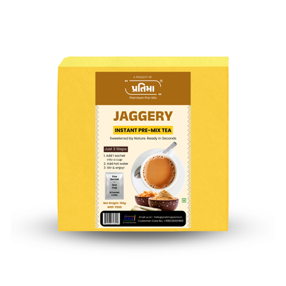 Jaggery Instant Pre-Mix Tea – 10 Sachets | Healthy & Natural Sweetened Tea
