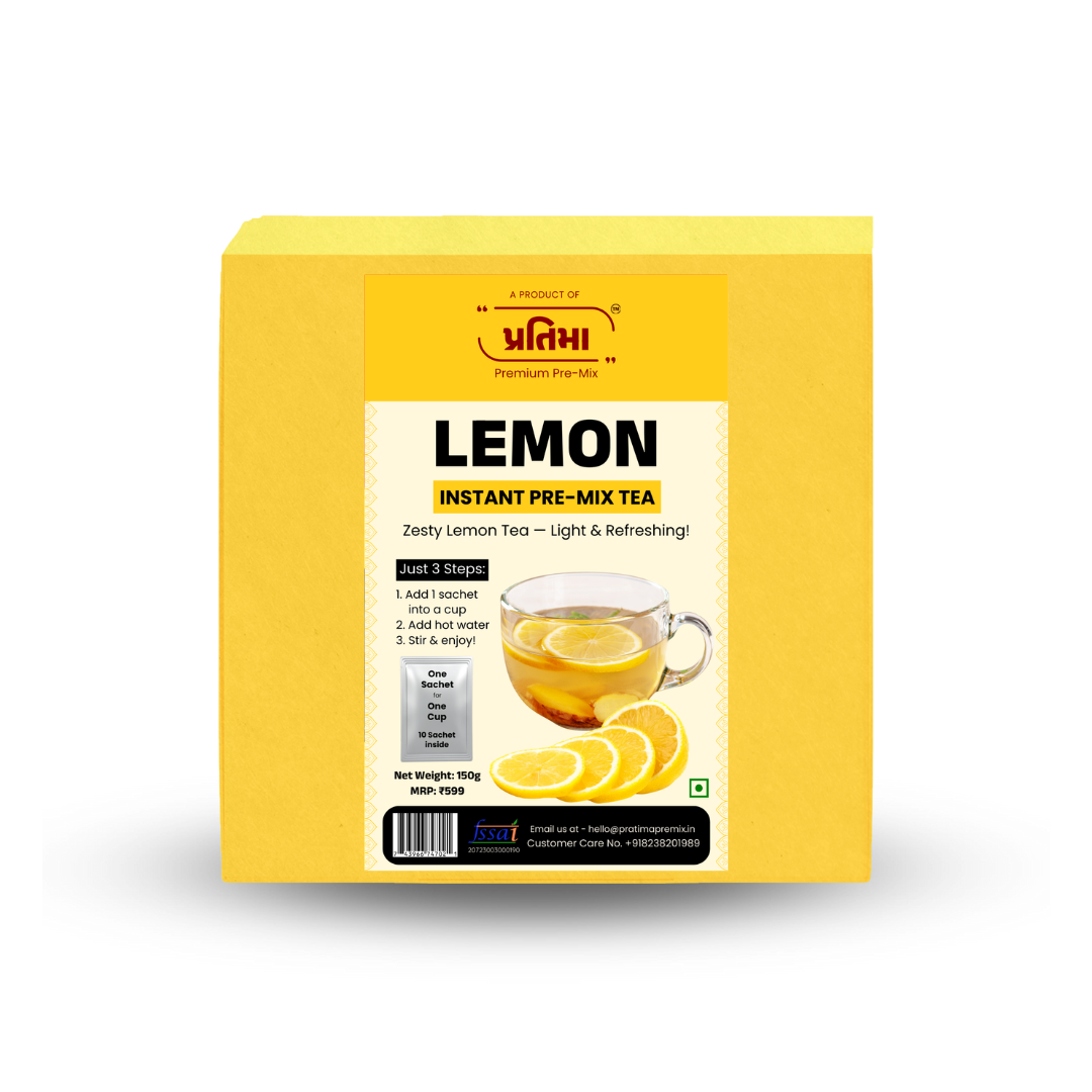 Lemon Instant Pre-Mix Tea – 10 Sachets | Zesty & Refreshing Instant Drink