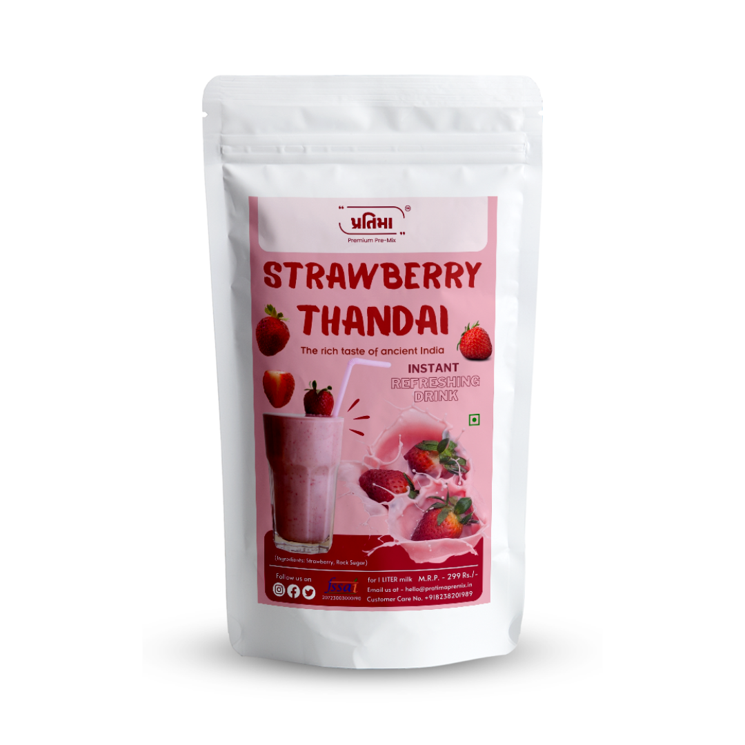 Strawberry Thandai – Instant Fruity Drink Mix (150gm) | Pratima Pre-Mix